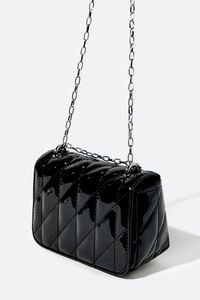 Faux Patent Leather Quilted Crossbody Bag, image 2