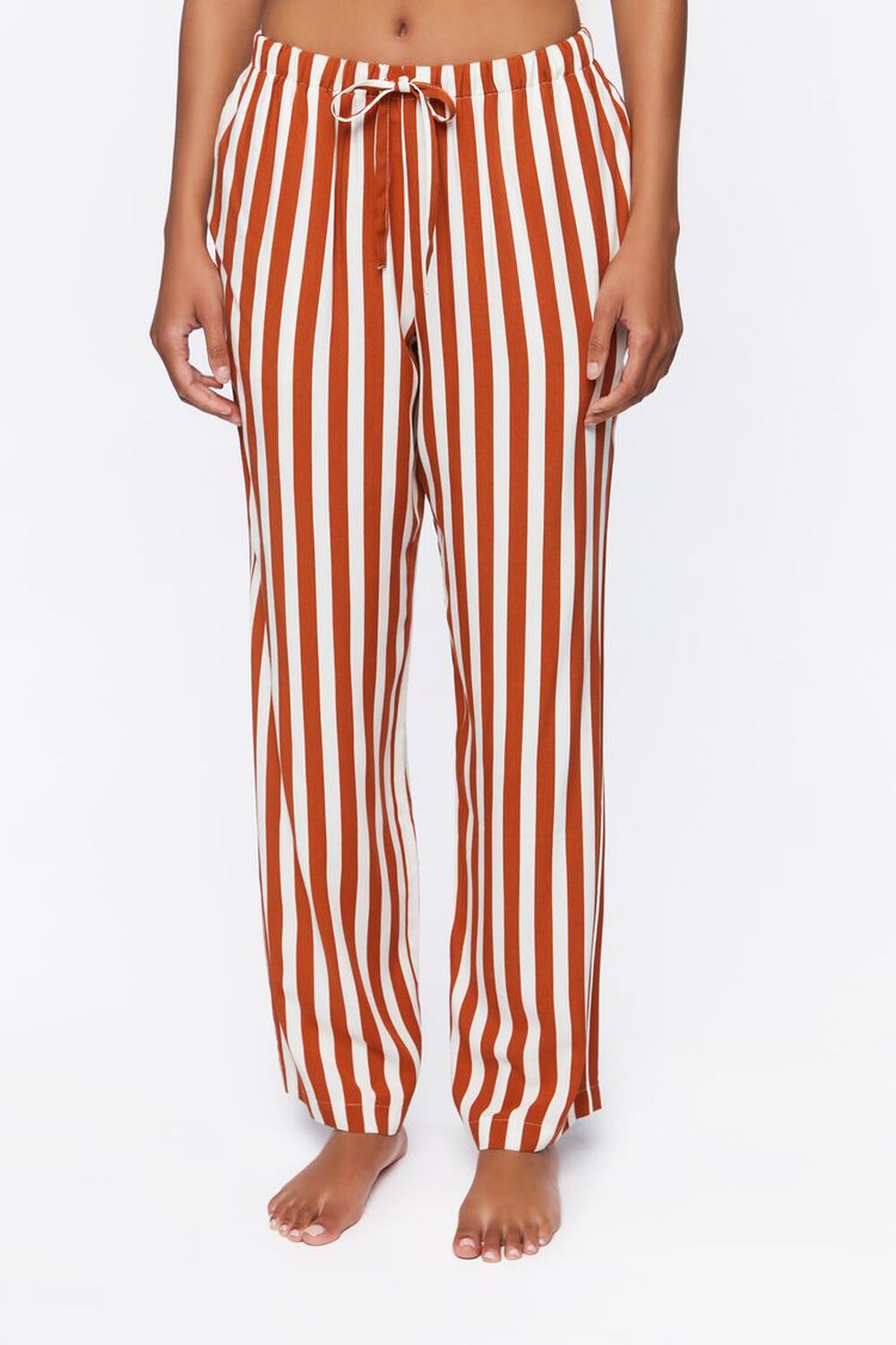 COFFEE/WHITE Striped Pajama Pants, image 2