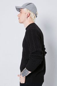 BLACK Cable Knit Dropped-Sleeve Sweater, image 2