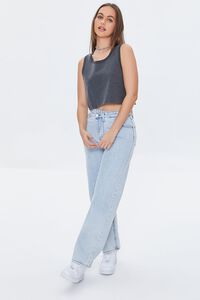 BLACK Mineral Wash Cropped Tank Top, image 4