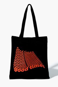 BLACK/RED Men Good Times Graphic Tote Bag, image 1