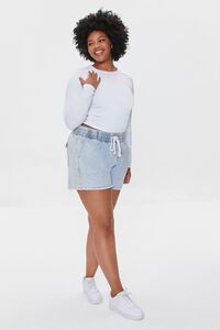WHITE Plus Size Ruched Crop Top, image 4