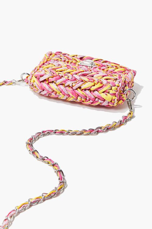 PINK/MULTI Multi-Threaded Faux Straw Crossbody Bag, image 4