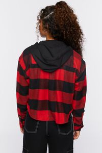 RED/BLACK Hooded Combo Flannel Shirt, image 3