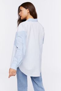 POWDER BLUE/MARINA Colorblock Pinstriped Shirt, image 3