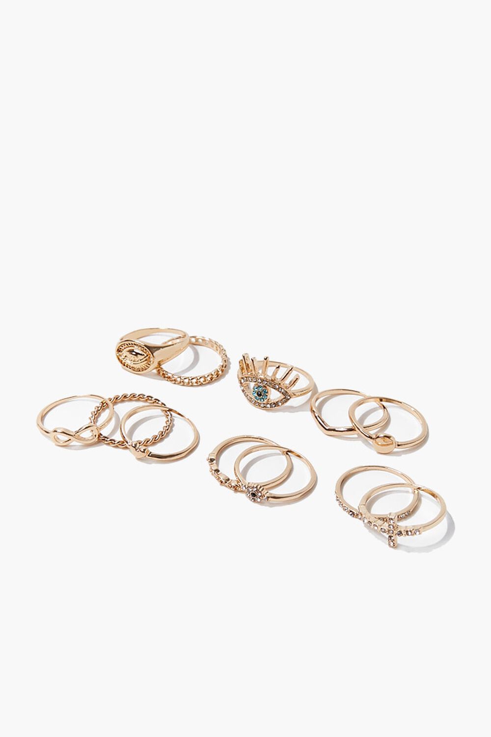 GOLD Eye Charm Variety Ring Set, image 1