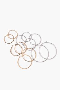 GOLD/SILVER Twisted Oversized Hoop Earring Set, image 1