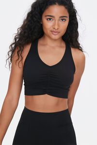 BLACK Low Impact - Ruched Sports Bra, image 1