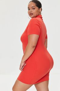 POMPEIAN RED  Plus Size Ribbed Shirt Dress, image 2