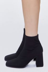 BLACK Faux Leather Zip-Up Booties, image 2