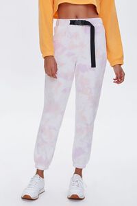 PINK/MULTI Buckled Tie-Dye Joggers, image 2