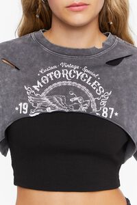 GREY/MULTI Super Cropped Motorcycles Graphic Tee, image 5