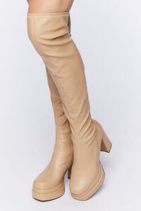 NUDE Faux Leather Over-The-Knee Platform Boots, image 1
