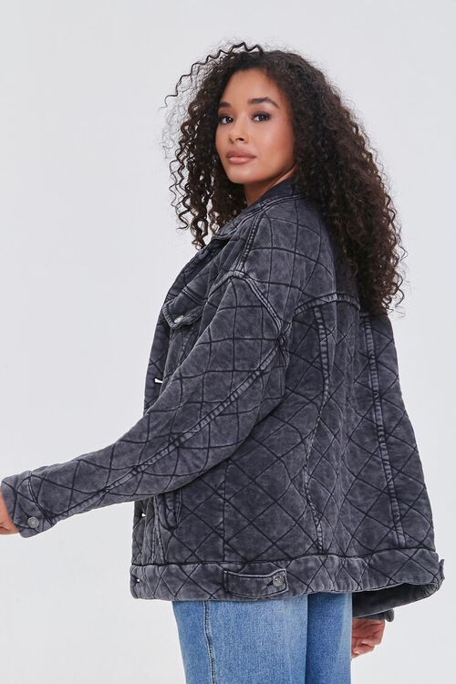 WASHED BLACK Drop-Sleeve Quilted Jacket, image 2