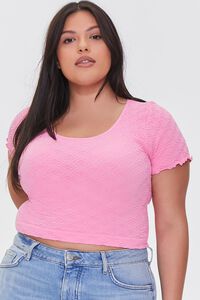 PINK ICING Plus Size Pointelle Knit Tee, image 1