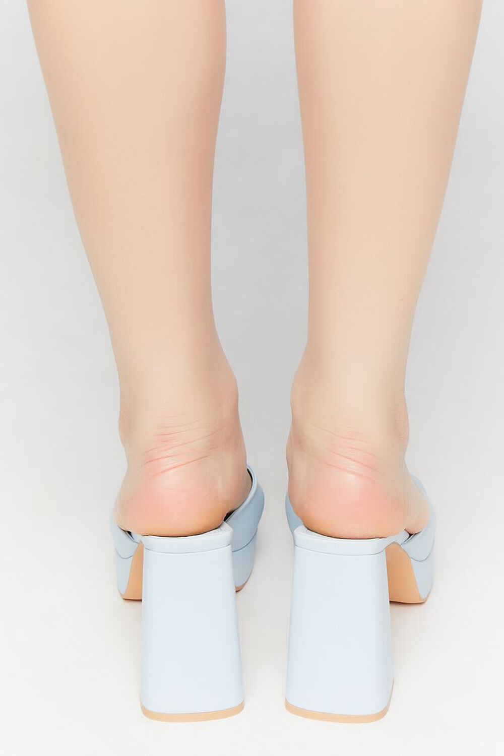 SKY BLUE Faux Leather Open-Toe Platform Heels, image 3