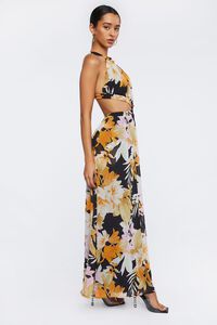 BLACK/MULTI Floral Print O-Ring Maxi Dress, image 2