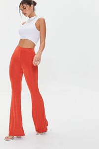 POMPEIAN RED  Slinky High-Rise Flare Pants, image 5