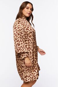 TAUPE/BROWN Plus Size Leopard Print Mini Dress, image 2