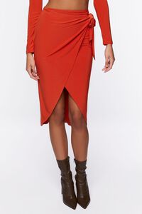 ORANGE Crop Top & Wrap Midi Skirt Set, image 6