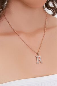 GOLD/R Initial Pendant Necklace, image 1