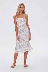 CREAM/MULTI Tropical Leaf Print Dress, image 4