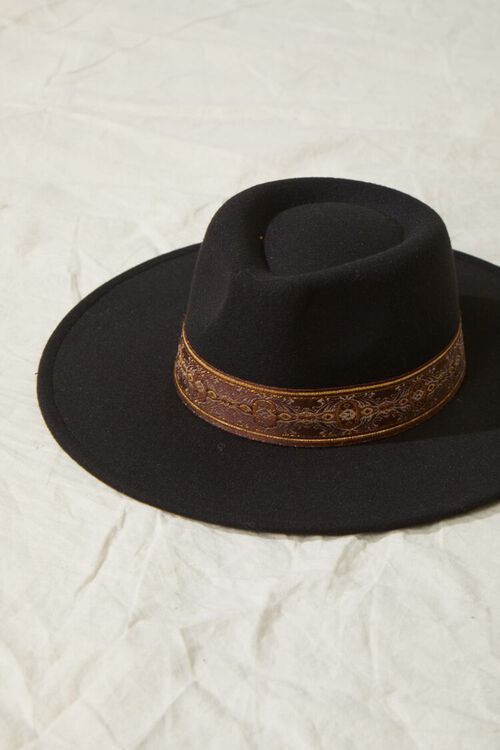 BLACK/MULTI Geo Print-Trim Panama Hat, image 1