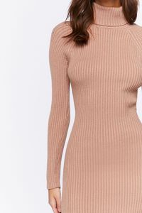TAUPE Ribbed Sweater-Knit Midi Dress, image 6