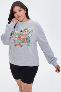 HEATHER GREY/MULTI Plus Size Looney Tunes Graphic Pullover, image 1