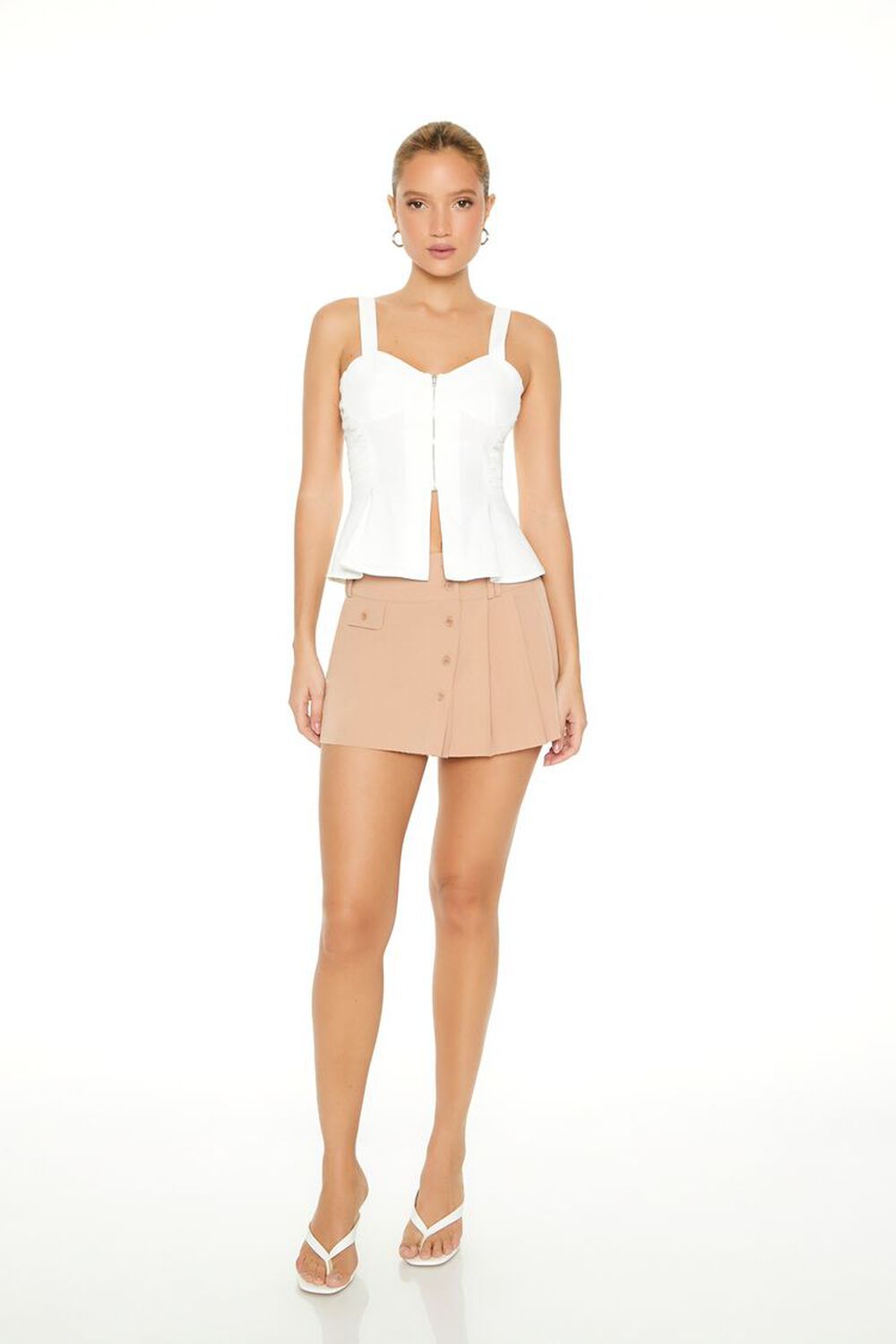 CAMEL Pleated Mini Skirt, image 1