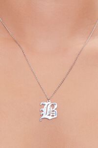 SILVER/B Initial Pendant Chain Necklace, image 1
