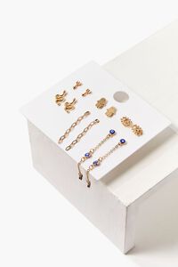 GOLD/BLUE Variety Stud Earring Set, image 1