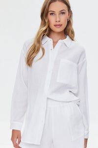 WHITE Cotton Poplin Shirt & Shorts Set, image 5