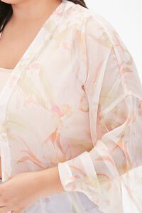 BLUSH/MULTI Plus Size Tropical Floral Kimono, image 5