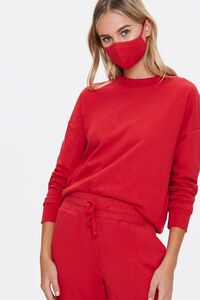 RED French Terry Sweatshirt & Face Mask Set, image 1