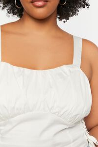 BRIGHT WHITE Plus Size Ruched Lace-Up Top, image 5