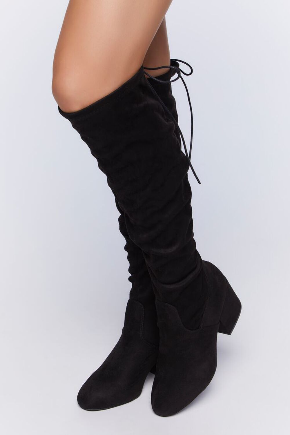 BLACK Lace-Up Over-the-Knee Boots, image 1