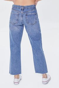 MEDIUM DENIM Frayed Mid-Rise Boyfriend Petite Jeans, image 4