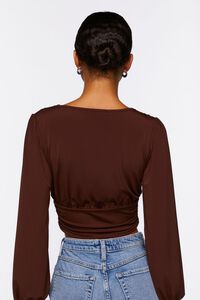CHOCOLATE Plunging Shirred Crop Top, image 3