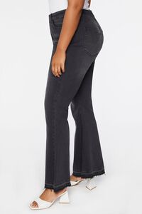 BLACK Plus Size Frayed Flare Jeans, image 3