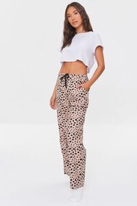 TAN/BLACK Cheetah Flannel Pajama Pants, image 1