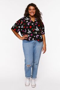 Plus Size Floral Butterfly Print Shirt, image 4