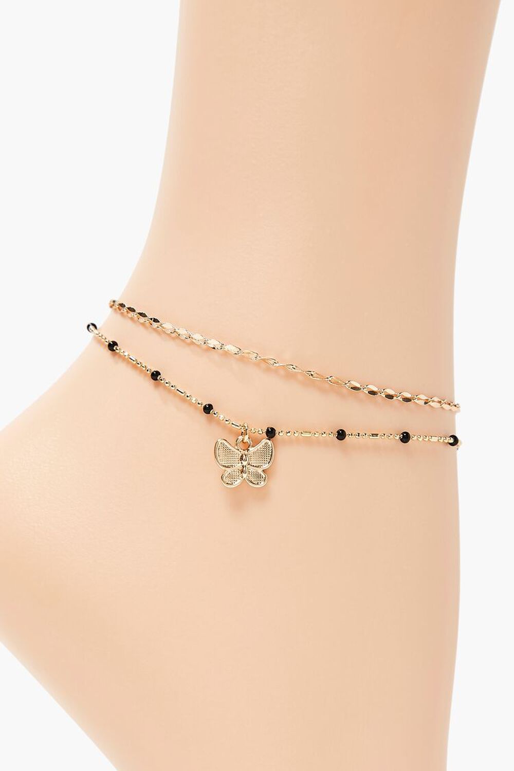 Butterfly Charm Layered Anklet, image 2