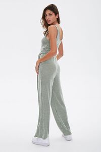 OLIVE/CREAM Ribbed Pinstriped Jumpsuit, image 3