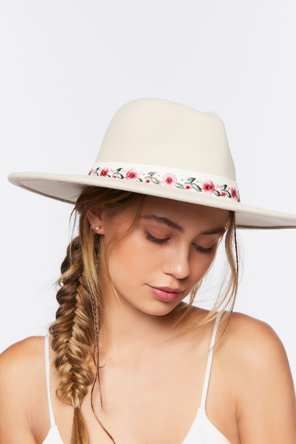 CREAM/MULTI Floral Embroidered Cowboy Hat, image 1