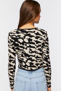 BLACK/CREAM Abstract Print Cropped Sweater, image 4