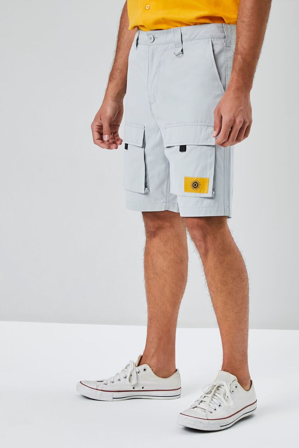 GREY Sun Patch Graphic Cargo Shorts, image 3