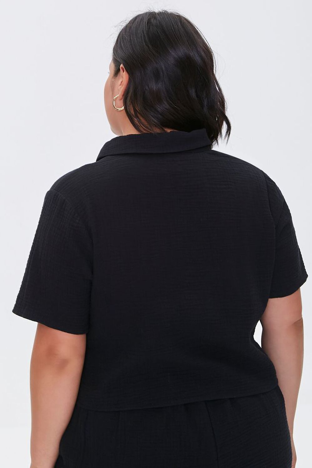 BLACK Plus Size Textured Shirt, image 3
