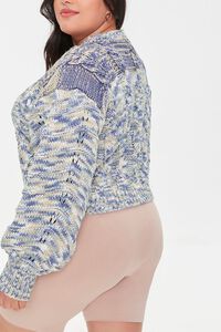 PURPLE/MULTI Plus Size Marled Drop-Sleeve Sweater, image 3