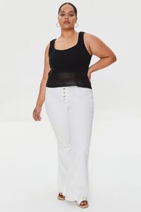 BLACK Plus Size Netted Tank Top, image 4